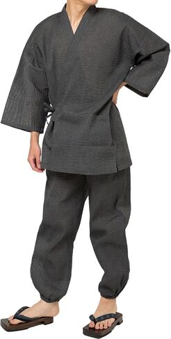 Y's factory Men’s Samue Set – 100% Cotton Shijira Weave, Traditional Japanese Summer Loungewear Pajama Outfit in Saudi Arabia