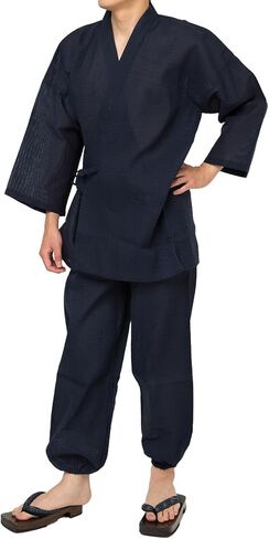 Y's factory Men’s Samue Set – 100% Cotton Shijira Weave, Traditional Japanese Summer Loungewear Pajama Outfit in Saudi Arabia