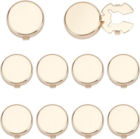 FINGERINSPIRE 10 PCS Button Covers Brass Cufflink Findings for Men's Shirts Gold/Gunmetal 0.49 Inch Inner Diameter Snap-On Button Covers in Saudi Arabia