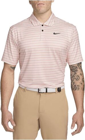 بولو جولف مخطط Dri-FIT للرجال من Nike Tour (جذور Madder/أسود، FD5931-812) مقاس X-Large in Kuwait