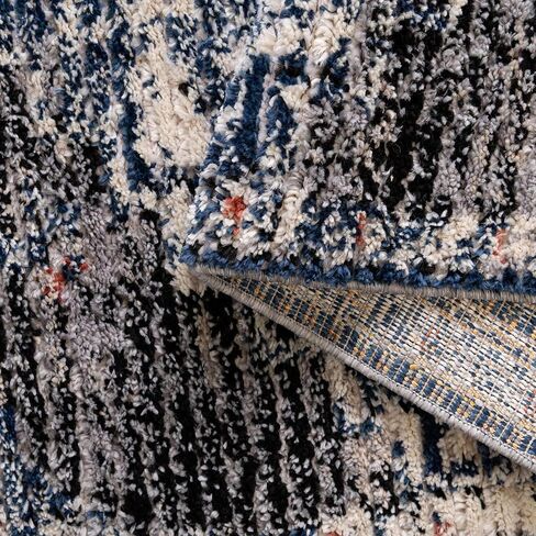 Rugs.com سجادة مجموعة Tucson - سجادة منخفضة زرقاء مثمنة بطول 4 أقدام مثالية لغرف المعيشة والمطابخ والمداخل in Kuwait