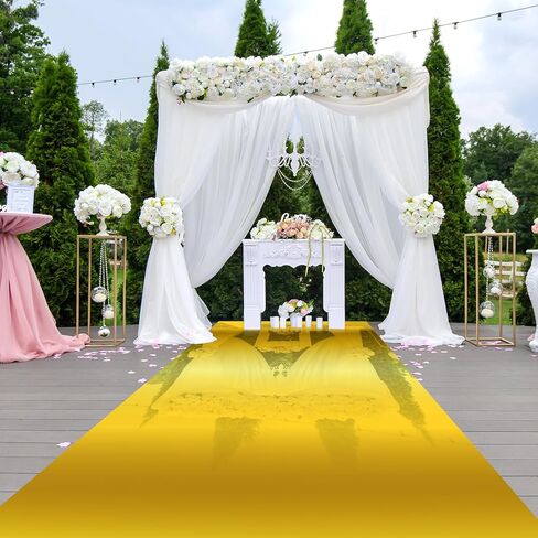 Tinideya 3.3 x 98.4 ft Mirror Rug Aisle Runner for Wedding Ceremony Double Sided Reflective Carpet Aisle Runner Walkway Rug Roll for Outdoor Birthday Graduation Party Decor(Gold) in Saudi Arabia