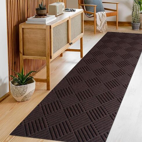 Runner Rug Non-Slip Indoor/Outdoor, 1FT x 5FT Rubber Back Carpet Mat for Hallway Stairs Kitchen Entryway Laundry Bathroom Office, Low Profile Anti-Skid Durable Floor, Gray in Saudi Arabia