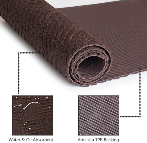 Runner Rug Non-Slip Indoor/Outdoor, 1FT x 5FT Rubber Back Carpet Mat for Hallway Stairs Kitchen Entryway Laundry Bathroom Office, Low Profile Anti-Skid Durable Floor, Gray in Saudi Arabia