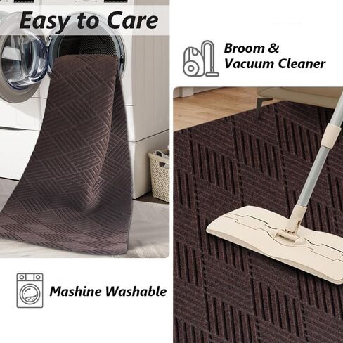 Runner Rug Non-Slip Indoor/Outdoor, 1FT x 5FT Rubber Back Carpet Mat for Hallway Stairs Kitchen Entryway Laundry Bathroom Office, Low Profile Anti-Skid Durable Floor, Gray in Saudi Arabia