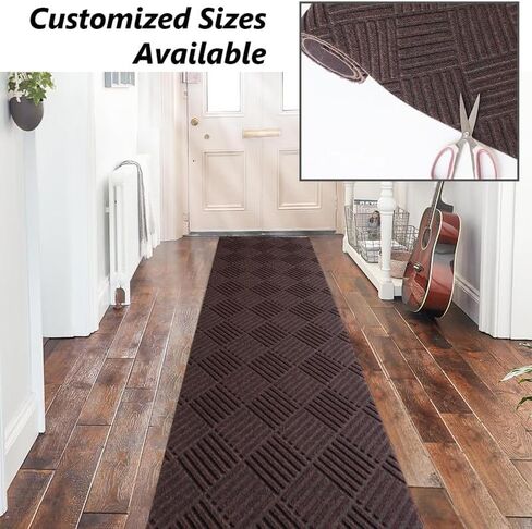 Runner Rug Non-Slip Indoor/Outdoor, 1FT x 5FT Rubber Back Carpet Mat for Hallway Stairs Kitchen Entryway Laundry Bathroom Office, Low Profile Anti-Skid Durable Floor, Gray in Saudi Arabia