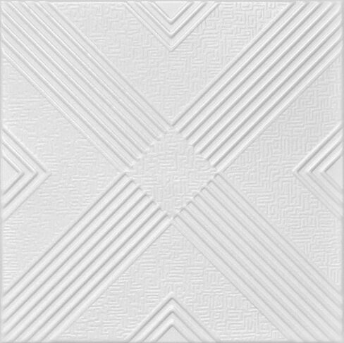 20x20 Glue-Up Foam Decor Ceiling Tile, Plain White (R34 Malta, Pack of 48 (~126 sq.ft./Pack)) in Saudi Arabia