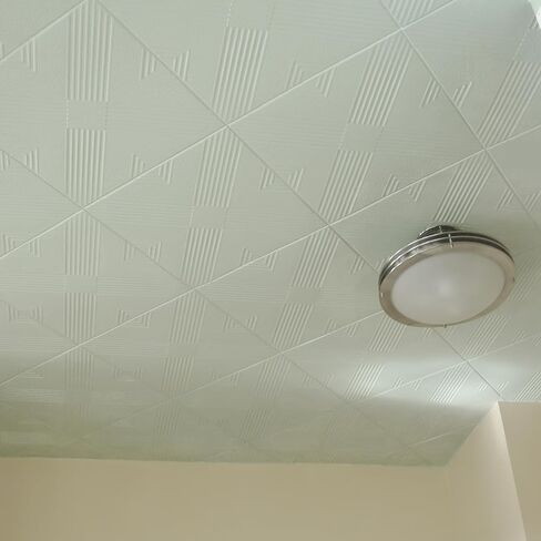 20x20 Glue-Up Foam Decor Ceiling Tile, Plain White (R34 Malta, Pack of 48 (~126 sq.ft./Pack)) in Saudi Arabia
