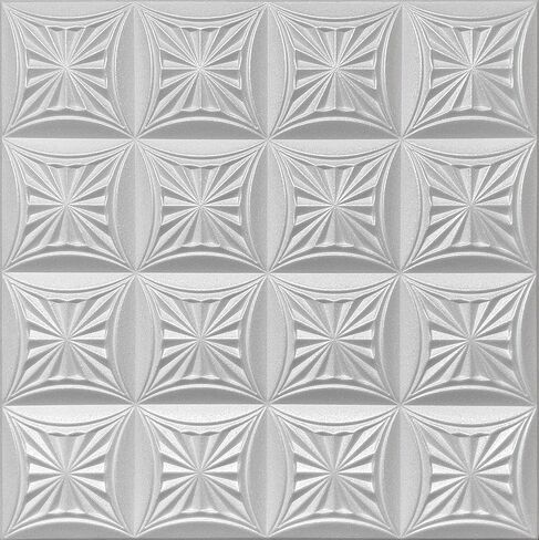 20x20 Glue-Up Foam Decor Ceiling Tile, Plain White (R34 Malta, Pack of 48 (~126 sq.ft./Pack)) in Saudi Arabia