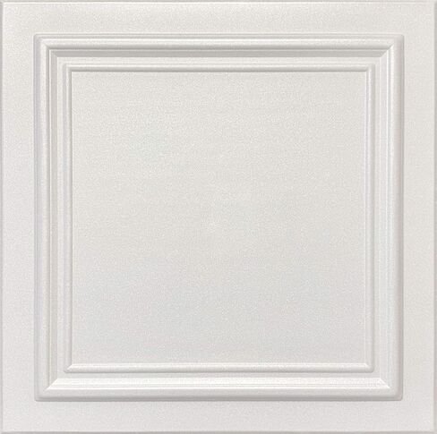 20x20 Glue-Up Foam Decor Ceiling Tile, Plain White (R34 Malta, Pack of 48 (~126 sq.ft./Pack)) in Saudi Arabia
