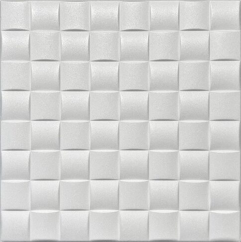 20x20 Glue-Up Foam Decor Ceiling Tile, Plain White (R34 Malta, Pack of 48 (~126 sq.ft./Pack)) in Saudi Arabia
