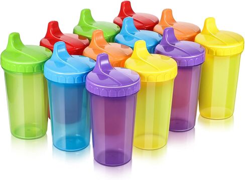 Mifoci 24 Pcs 10 oz Sippy Cups for Toddlers 1-3 No Spill Spout Cups with Lids Toddler Reusable Baby Feeding Supplies, Dishwasher, Microwave Safe in Kuwait