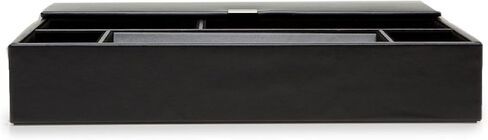 WOLF Heritage Valet Tray, Black - Includes Five Compartments & Three Ring Rolls - Faux Leather Exterior + Ultra-Suede Lining in Saudi Arabia
