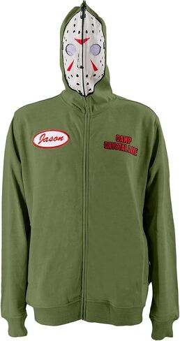 Ripple Junction Friday the 13th Men's Full Zip Hoodie Costume Jason Hockey Mask Camp Crystal Lake Horror Officially Licensed in Saudi Arabia