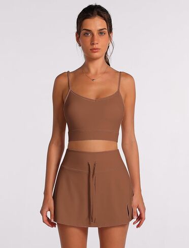 Workout Sets for Women 3 Piece Long Sleeve Zip Up Jacket with Cami Top and Tennis Dress Yoga Athletic Outfits in Saudi Arabia