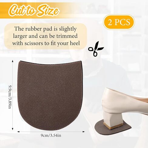 Shoe Repair Rubber Heel, Cowboy Boot Heel Replacement Heels Replacement Anti-Slip Heels Pads for Men's and Woman's 5/32 Inch (4mm) Thick, 1 Pair Brown in Saudi Arabia