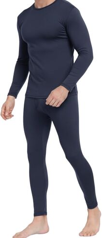 Men’s Thermal Underwear Set, 2-Piece Fleece Lined Base Layer Top & Bottom, Lightweight Stretch Microfiber in Saudi Arabia