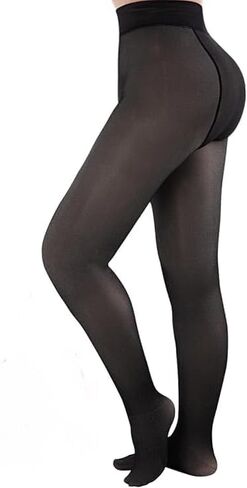 baotongle Fleece Lined Tights Women Girls Winter Thermal Leggings Pantyhose Fake Translucent Warm Sheer Tights 88-154Ibs in Saudi Arabia