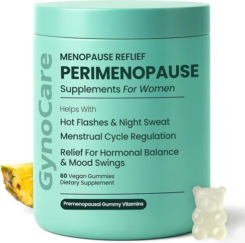 Menopause Supplements for Women | Menopause Gummy Vitamins | Relief for Hot Flashes, Night Sweats & Mood Swings | Helps Sleep Disruptions & Brain function | 60 Vegan Gummies in Kuwait