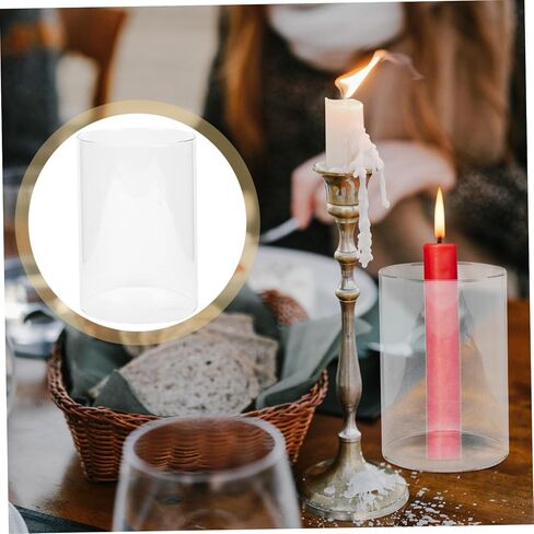 غطاء شمعة LED زجاجي بسيط من Healifty غطاء واقٍ أنيق للشموع لحفلات الزفاف وديكور المنزل لتصميم ترتيبات الزهور بنفسك in Kuwait