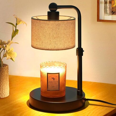 Candle Warmer Lamp with Timer, Height Adjustable Electric Candle Warmer Lamp with 2 Bulbs, House Warming Gifts, Vintage Bedroom Decor Compatible with Various Candles, Chritstmas Gifts Birthday Gifts in Kuwait