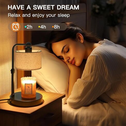 Candle Warmer Lamp with Timer, Height Adjustable Electric Candle Warmer Lamp with 2 Bulbs, House Warming Gifts, Vintage Bedroom Decor Compatible with Various Candles, Chritstmas Gifts Birthday Gifts in Kuwait