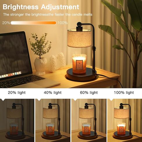 Candle Warmer Lamp with Timer, Height Adjustable Electric Candle Warmer Lamp with 2 Bulbs, House Warming Gifts, Vintage Bedroom Decor Compatible with Various Candles, Chritstmas Gifts Birthday Gifts in Kuwait