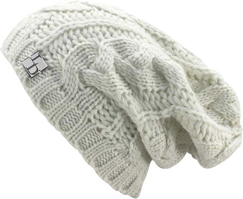 Luxury Divas Cable Knit Unisex Slouchy Beanie Cap Hat in Saudi Arabia