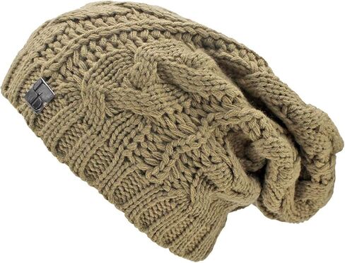 Luxury Divas Cable Knit Unisex Slouchy Beanie Cap Hat in Saudi Arabia