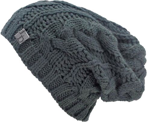 Luxury Divas Cable Knit Unisex Slouchy Beanie Cap Hat in Saudi Arabia
