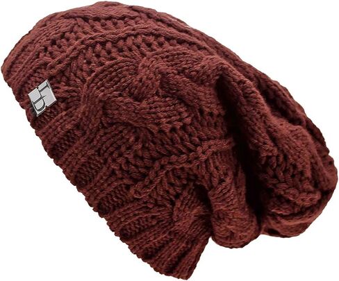 Luxury Divas Cable Knit Unisex Slouchy Beanie Cap Hat in Saudi Arabia