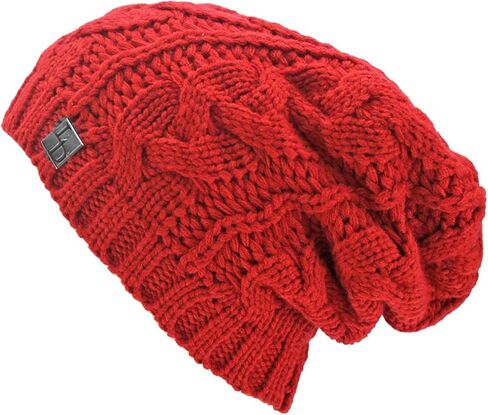 Luxury Divas Cable Knit Unisex Slouchy Beanie Cap Hat in Saudi Arabia