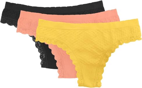 Women's Seamless Dot and Lace Thong in Saudi Arabia