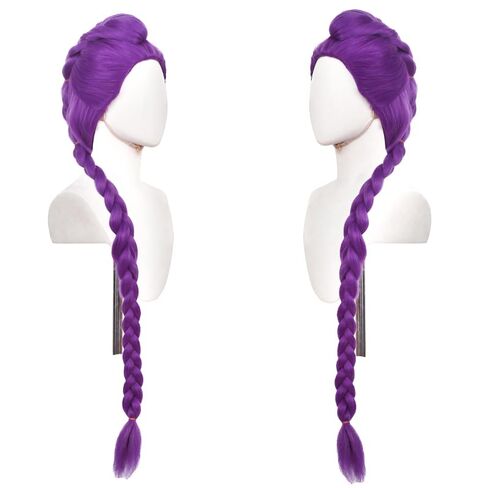 Women Rumi Costume Wig Anime Hunters Braided Hair Cosplay Props Halloween Party Outfit Accessories Merch Purple in Saudi Arabia