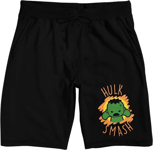 Marvel Kawaii Hulk Smash Men's Black Sleep Pajama Shorts in Saudi Arabia