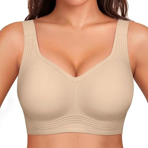UIMERO Bras for Women No Underwire, Seamless Supportive Wireless Bra, Minimizer Womens Bras, Full Coverage T-Shirt Bra in Saudi Arabia