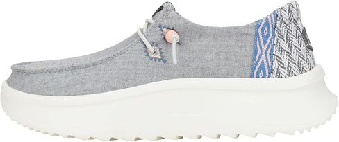 Hey Dude Wendy Peak Chambray Woven White/Pink Size 6, Women’s Shoes, Women’s Slip-on Loafers, Comfortable & Light-Weight in Saudi Arabia