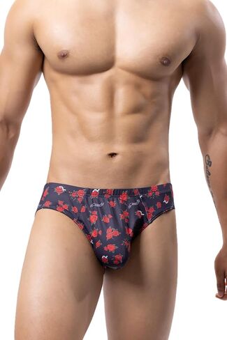 Men's Spandex Low Rise Printed Bikini Briefs Underwear in Saudi Arabia
