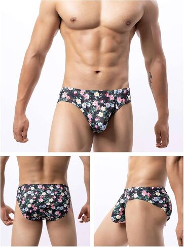 Men's Spandex Low Rise Printed Bikini Briefs Underwear in Saudi Arabia