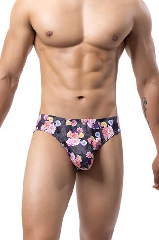 Men's Spandex Low Rise Printed Bikini Briefs Underwear in Saudi Arabia