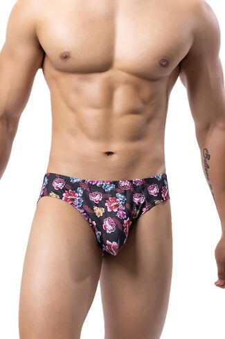 Men's Spandex Low Rise Printed Bikini Briefs Underwear in Saudi Arabia