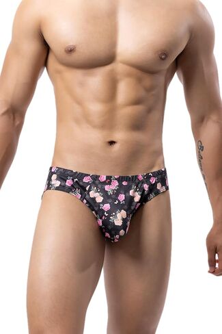 Men's Spandex Low Rise Printed Bikini Briefs Underwear in Saudi Arabia