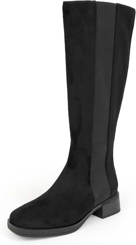 Aerosoles Women's DARIA Knee High Boot, Black Patent Crinkled Faux Leather, 9.5 in Kuwait