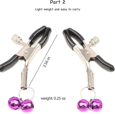 مجوهرات الجسم غير ثقب الحلمة المشابك مع سلسلة قلادة الفولاذ المقاوم للصدأ الجسم سلسلة وهمية الجسم مجوهرات حلقة الحلمة كليب للعب الكبار للنساء هدية - Sliver_Purple in Kuwait