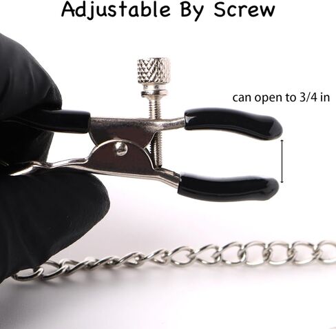 مجوهرات الجسم غير ثقب الحلمة المشابك مع سلسلة قلادة الفولاذ المقاوم للصدأ الجسم سلسلة وهمية الجسم مجوهرات حلقة الحلمة كليب للعب الكبار للنساء هدية - Sliver_Purple in Kuwait