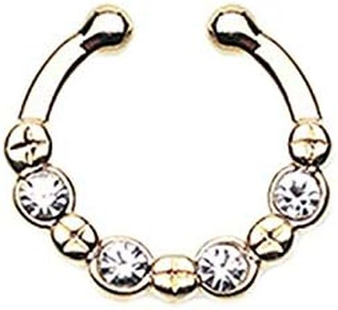 Golden Elan Multi-Gem Fake Septum Clip-On Ring in Saudi Arabia