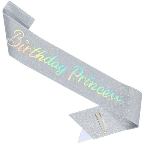 وشاح "Birthday Princess" مع دبوس كمثرى للنساء والفتيات، إكسسوارات شعر لحفلات الزفاف (أزرق) in Saudi Arabia