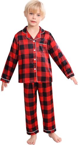 SWOMOG Girls Pajamas Set Kids Button Down Cute Print Pjs Sets Pant 2 Piece Soft Long Sleeve Sleepwear Loungewear in Saudi Arabia