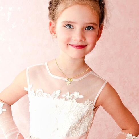 Valentines Day Gifts for Kids-Flower Girl Gift,Initial Letter Necklace for Flower Girl,14K Gold Plated Proposal Gifts on Wedding Bridal Party in Saudi Arabia
