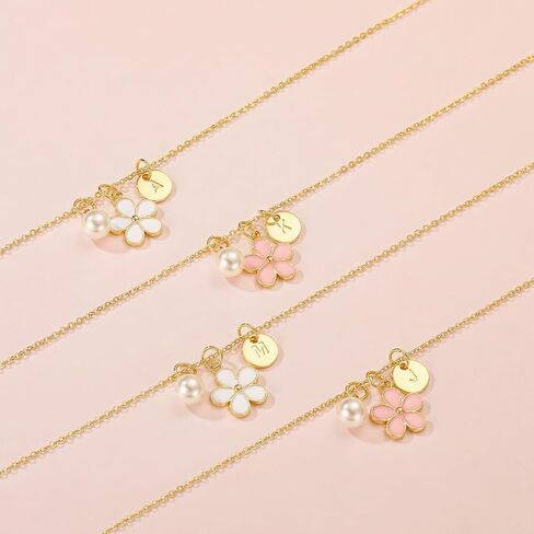 Valentines Day Gifts for Kids-Flower Girl Gift,Initial Letter Necklace for Flower Girl,14K Gold Plated Proposal Gifts on Wedding Bridal Party in Saudi Arabia